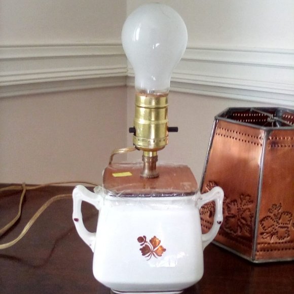 Handmade Folk Art Antique Lamp - Picture 4 of 7